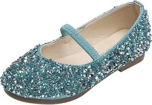 Mary Jane Shoes for Girls Dress Shoes Princess Dresses Ballet Flats Flower Glitter Shoes Toddler/Little/Kids