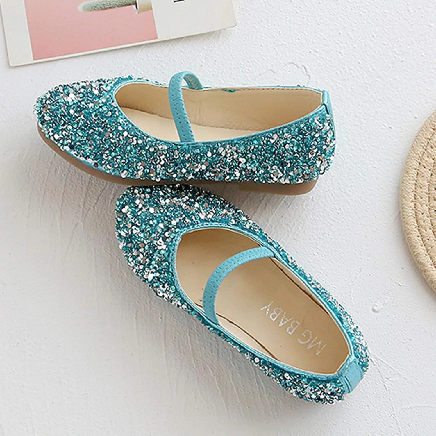 Mary Jane Shoes for Girls Dress Shoes Princess Dresses Ballet Flats Flower Glitter Shoes Toddler/Little/Kids