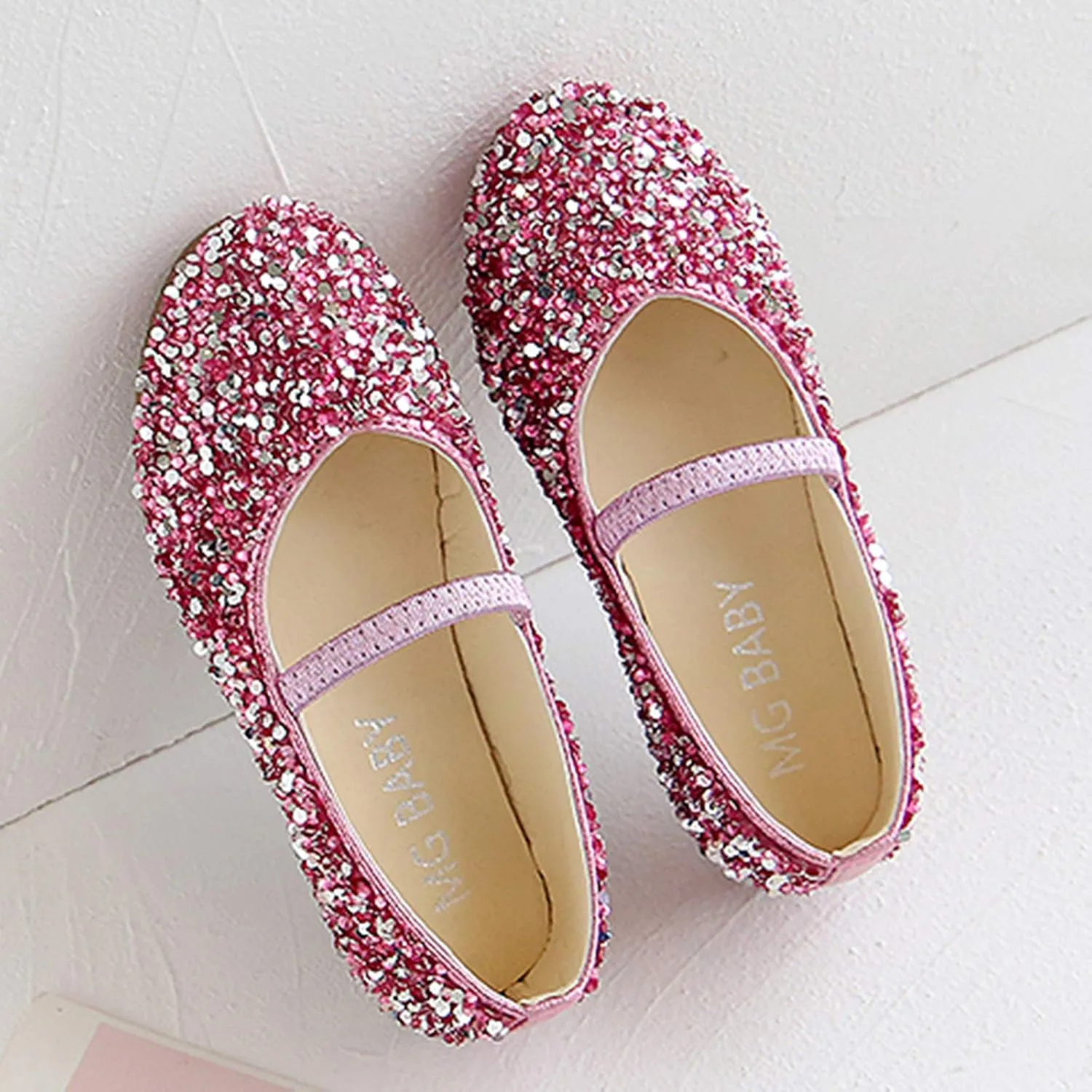 Mary Jane Shoes for Girls Dress Shoes Princess Dresses Ballet Flats Flower Glitter Shoes Toddler/Little/Kids