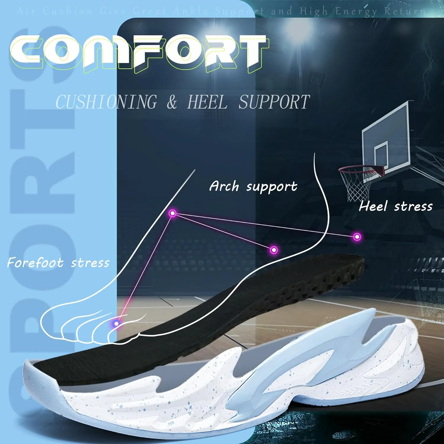 Men's Basketball Shoes Breathable Anti Slip Fashionable Graffiti Training Shoes Outdoor Shoes