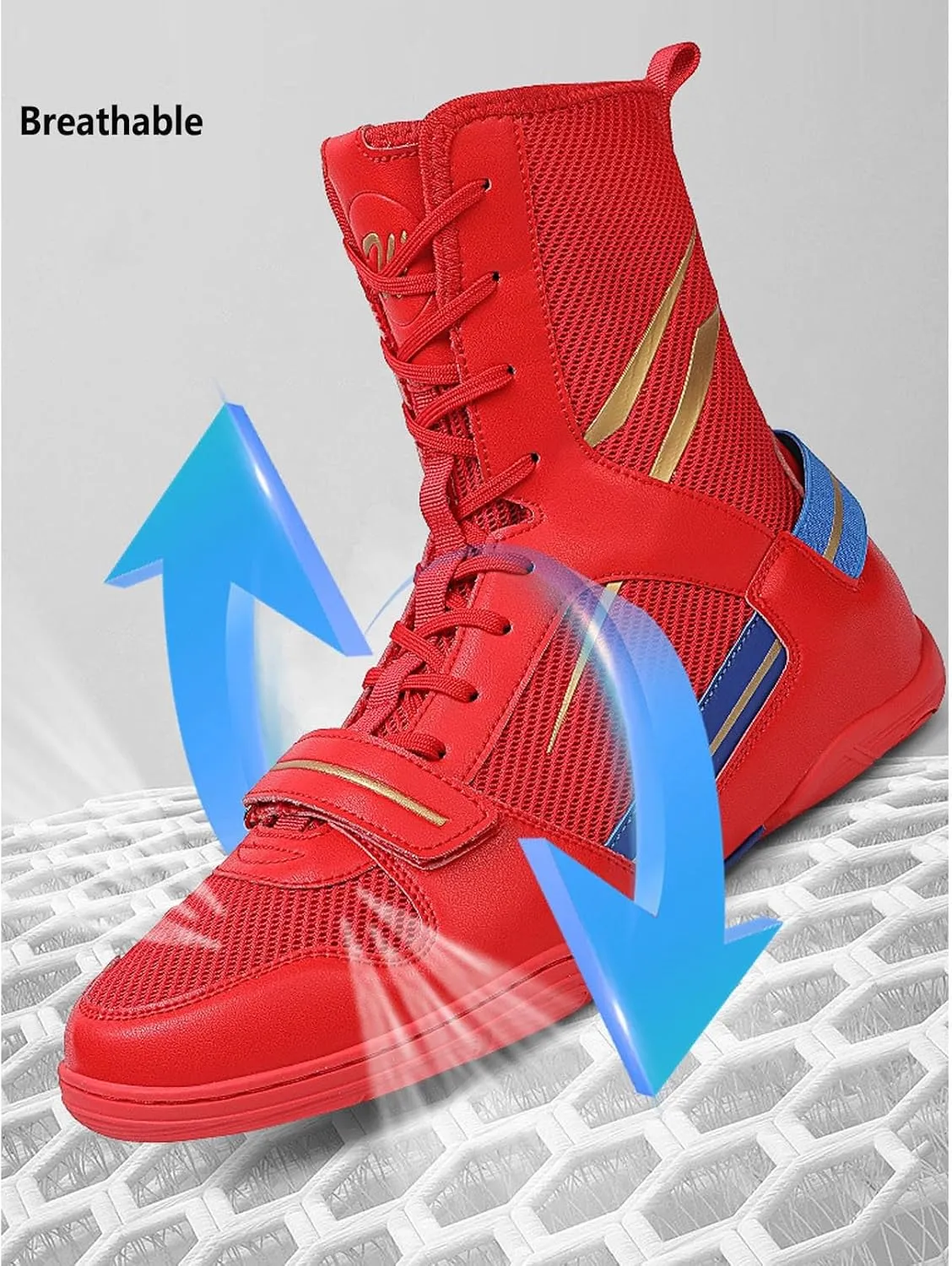 Men’s Boxing Shoes Professional Wrestling Shoes Breathable Lightweight Training Shoes