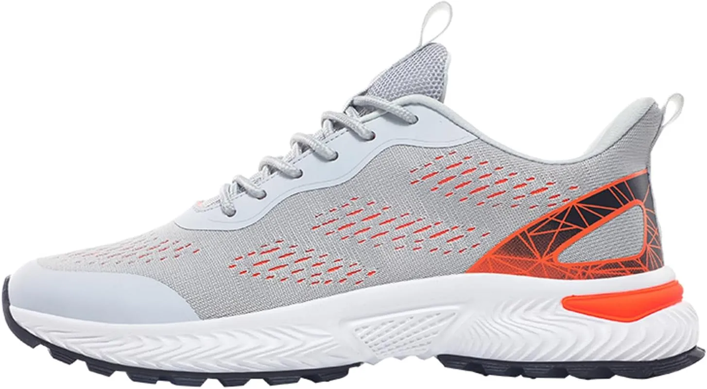 Men's Breathable Stretch Workout Shoes Breathable Elastic Fly Woven Mesh Sneaker Arch Support Plantar Fasciitis