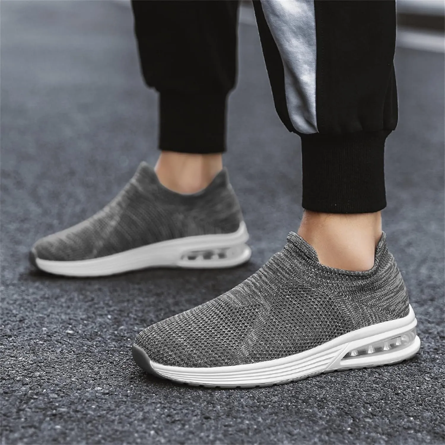 Men's Recovery Sneaker Comfortable Air Cushion Sole Sneaker Casual Breathable Slip On Shoes Arch Support Shoes