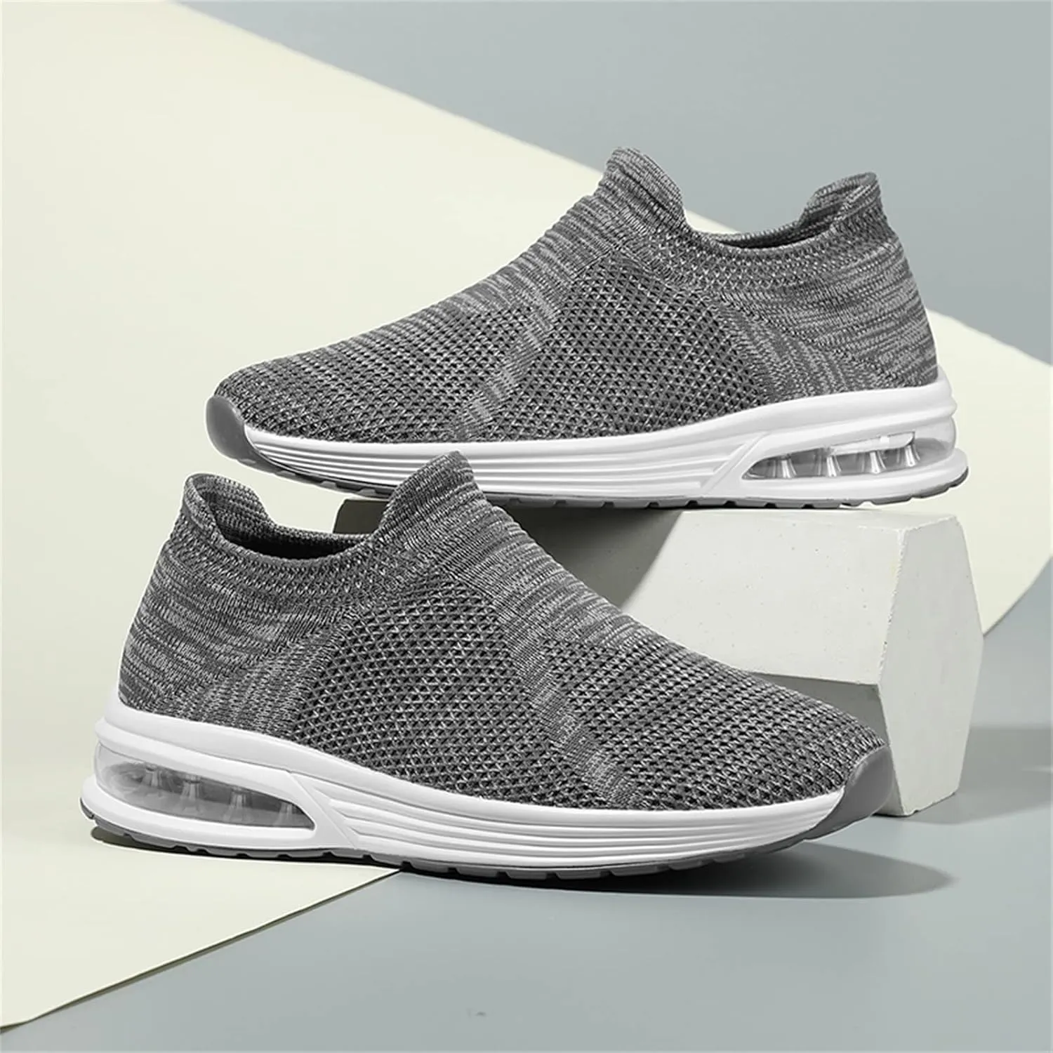 Men's Recovery Sneaker Comfortable Air Cushion Sole Sneaker Casual Breathable Slip On Shoes Arch Support Shoes