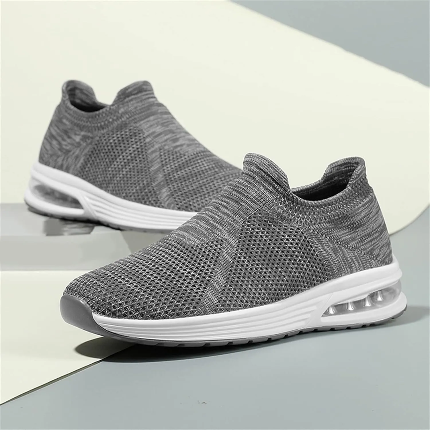 Men's Recovery Sneaker Comfortable Air Cushion Sole Sneaker Casual Breathable Slip On Shoes Arch Support Shoes