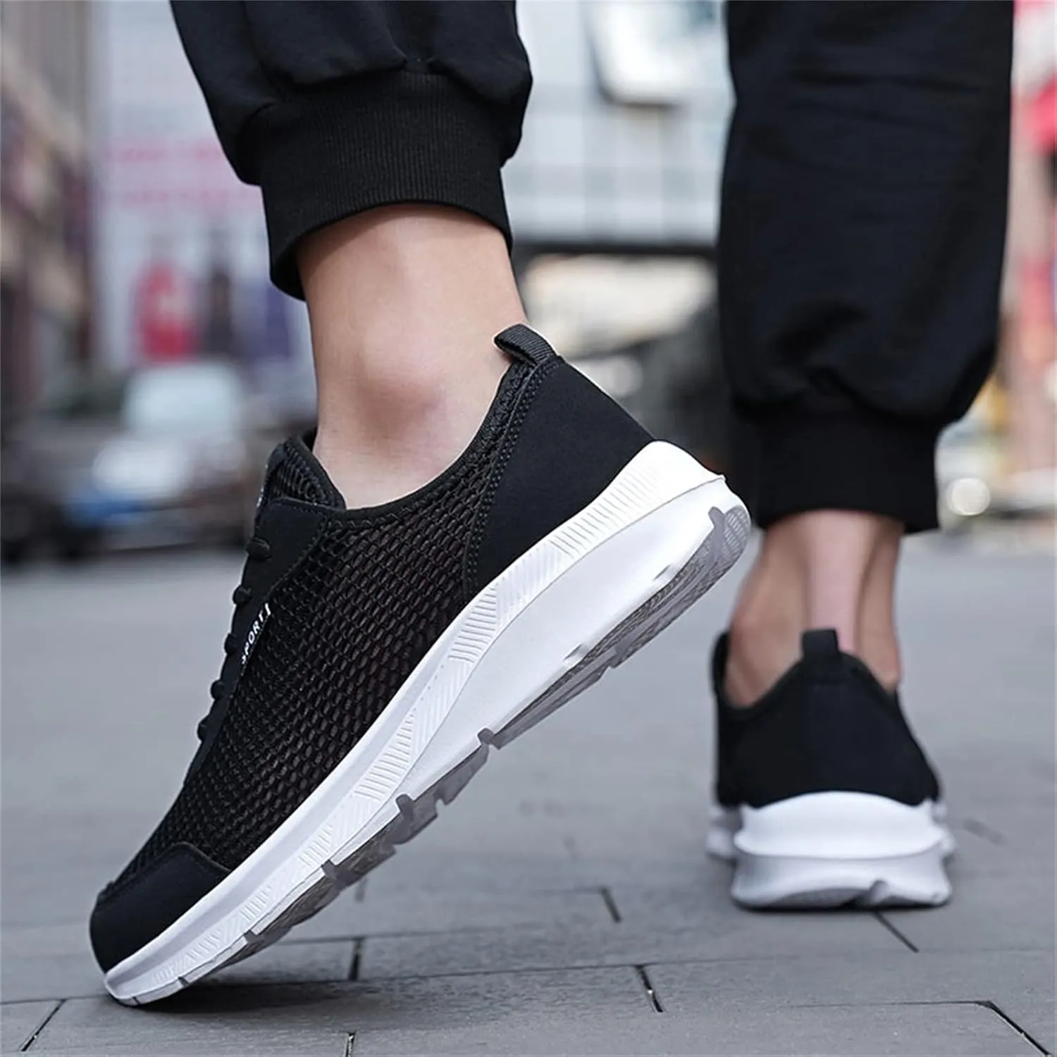 Mens Walking Shoes Slip on Sneakers Mesh Breathable Running Shoes Casual Comfortable Work Shoes for Athletic Tennis