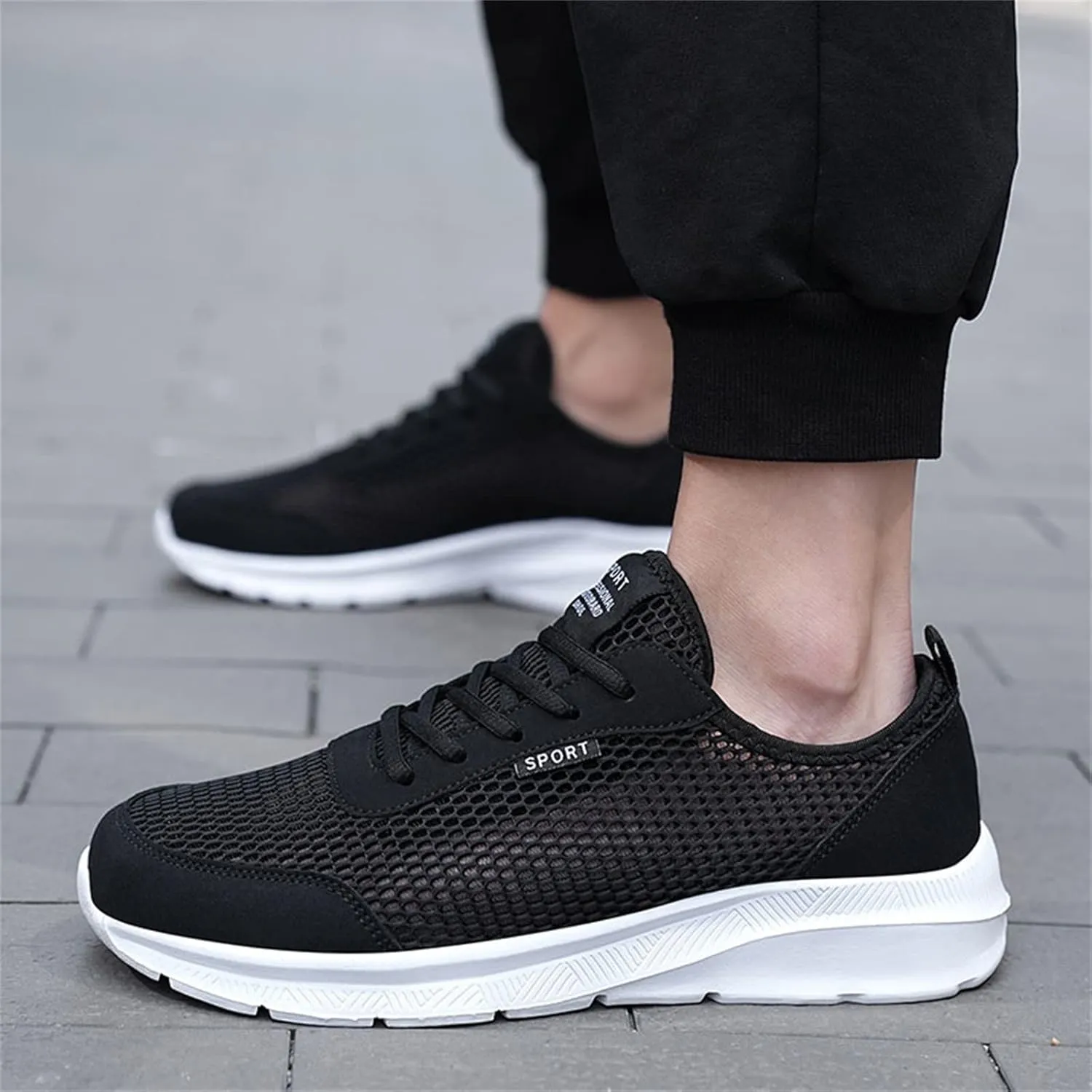 Mens Walking Shoes Slip on Sneakers Mesh Breathable Running Shoes Casual Comfortable Work Shoes for Athletic Tennis