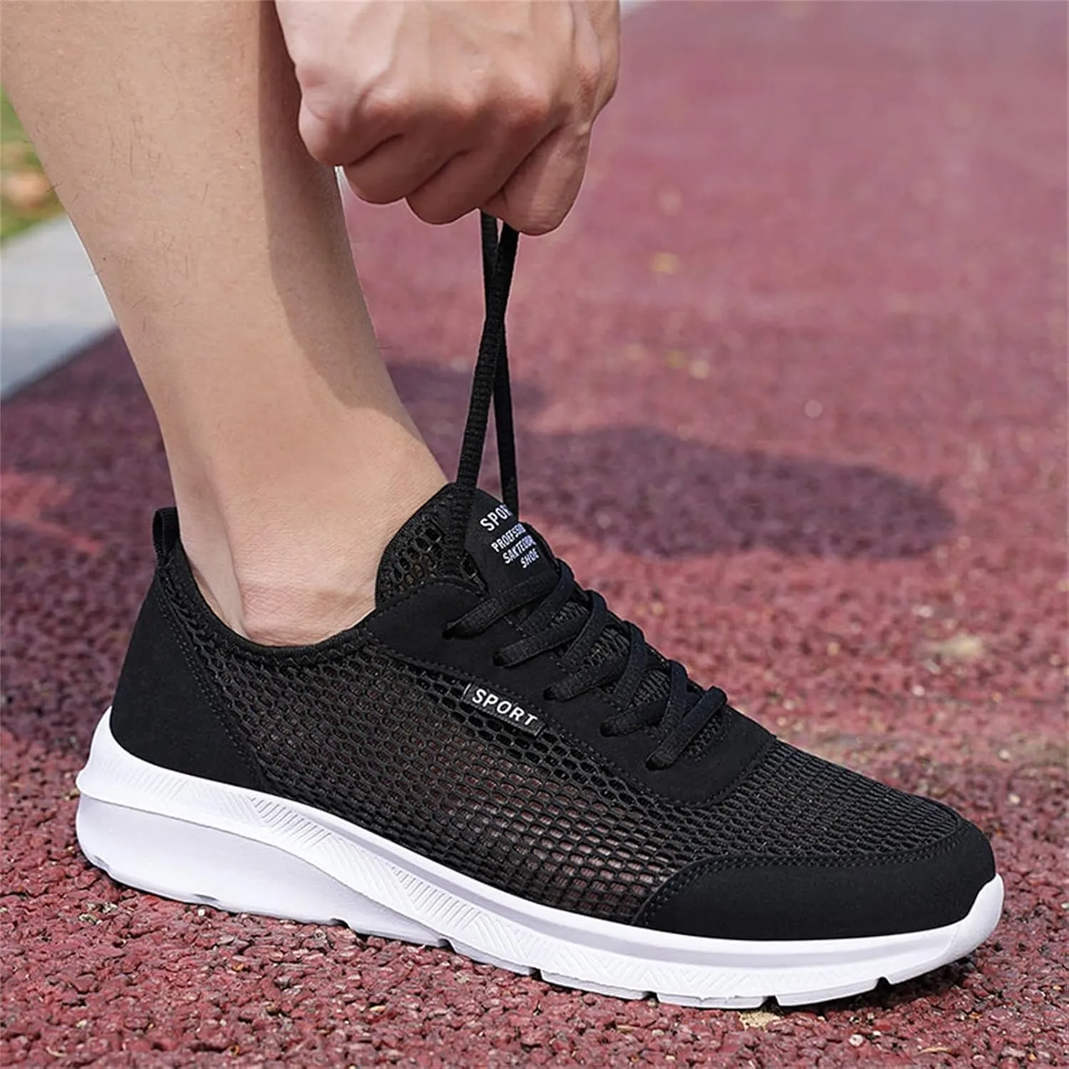 Mens Walking Shoes Slip on Sneakers Mesh Breathable Running Shoes Casual Comfortable Work Shoes for Athletic Tennis