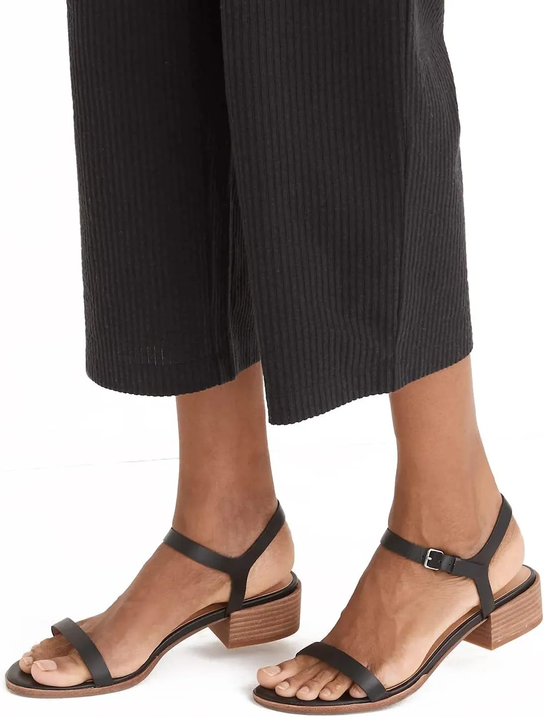 MOOMMO Women Low Block Heel Sandals Ankle Strap Round Toe Sandal Heels One Band Mid Chunky Heel Summer Dress Shoes Comfortable Office Work Casual Buckle Sandal Pumps Size 4-11 M US
