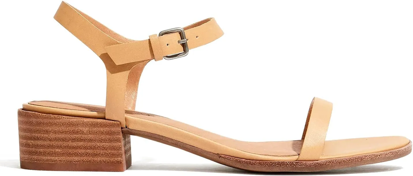 MOOMMO Women Low Block Heel Sandals Ankle Strap Round Toe Sandal Heels One Band Mid Chunky Heel Summer Dress Shoes Comfortable Office Work Casual Buckle Sandal Pumps Size 4-11 M US