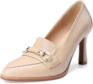 Oh Mispares Womens Stiletto High Heel Pumps Pointed Toe Slip-on Loafers Shoes for Office Work Casual Daily Life Party 3.5 Inches Heels