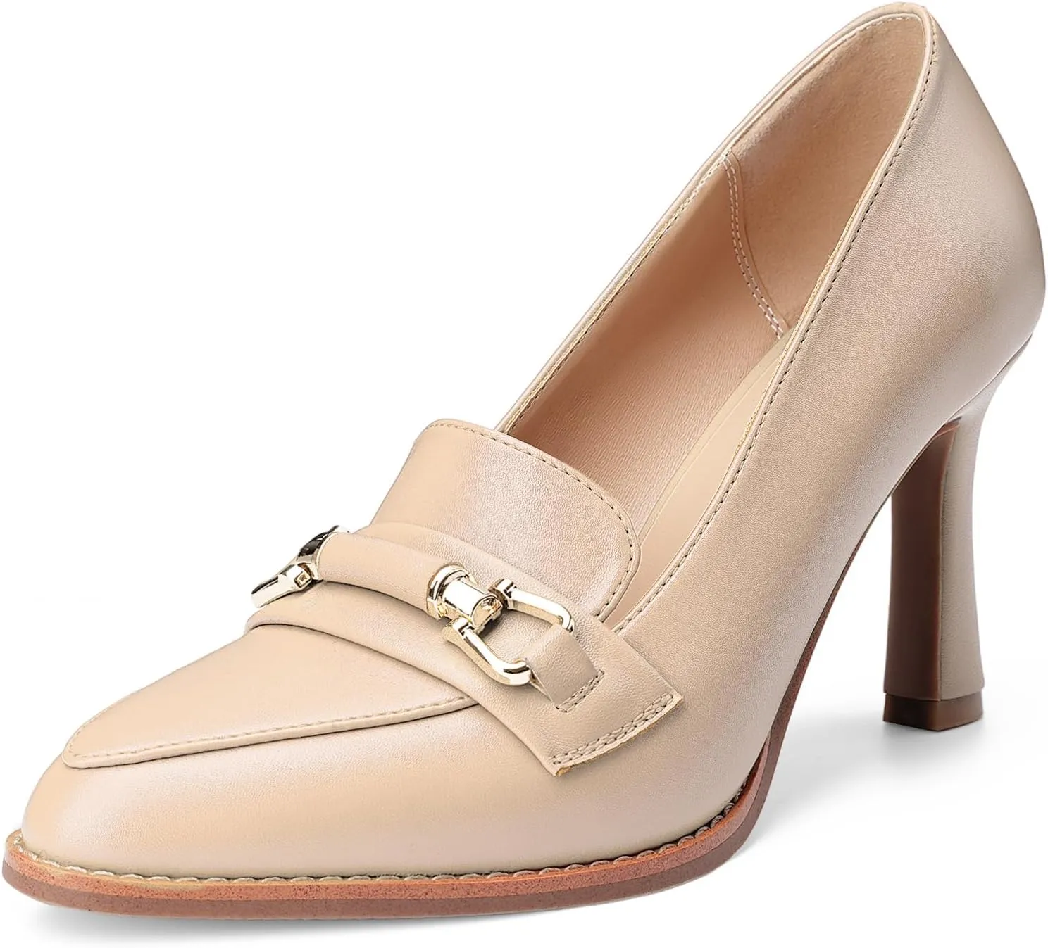 Oh Mispares Womens Stiletto High Heel Pumps Pointed Toe Slip-on Loafers Shoes for Office Work Casual Daily Life Party 3.5 Inches Heels