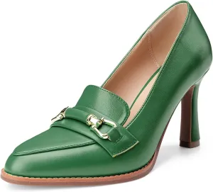 Oh Mispares Womens Stiletto High Heel Pumps Pointed Toe Slip-on Loafers Shoes for Office Work Casual Daily Life Party 3.5 Inches Heels