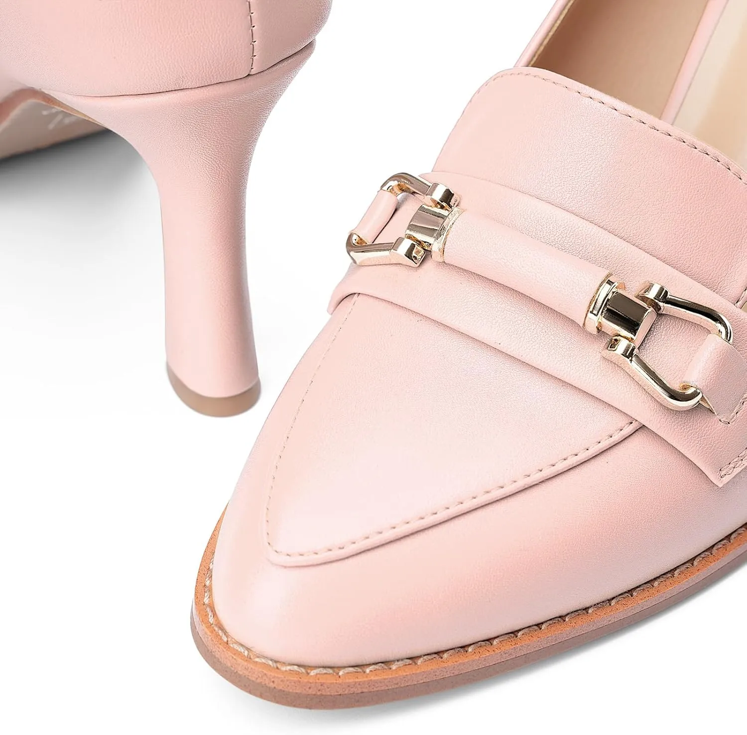 Oh Mispares Womens Stiletto High Heel Pumps Pointed Toe Slip-on Loafers Shoes for Office Work Casual Daily Life Party 3.5 Inches Heels