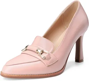 Oh Mispares Womens Stiletto High Heel Pumps Pointed Toe Slip-on Loafers Shoes for Office Work Casual Daily Life Party 3.5 Inches Heels