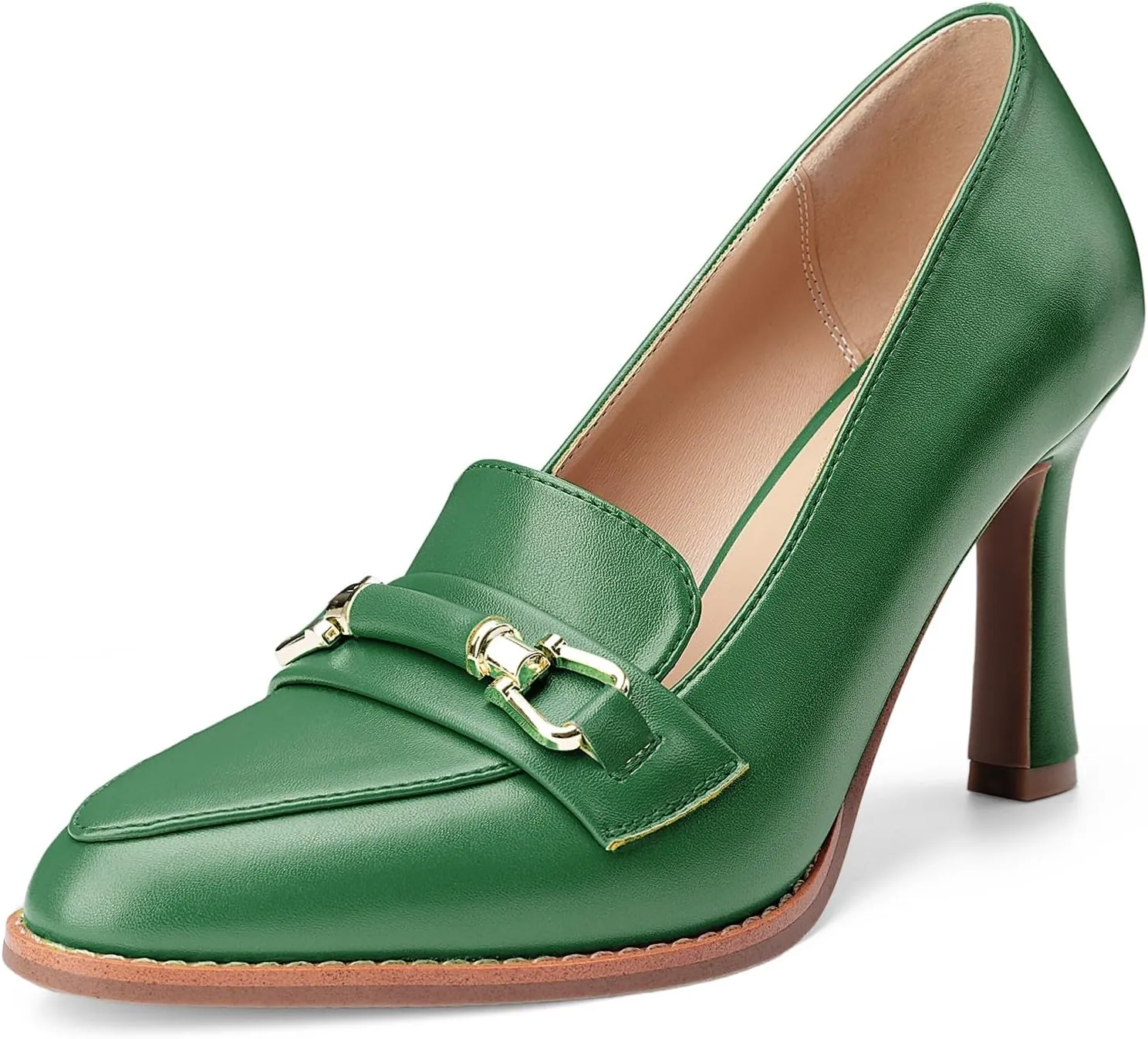Oh Mispares Womens Stiletto High Heel Pumps Pointed Toe Slip-on Loafers Shoes for Office Work Casual Daily Life Party 3.5 Inches Heels