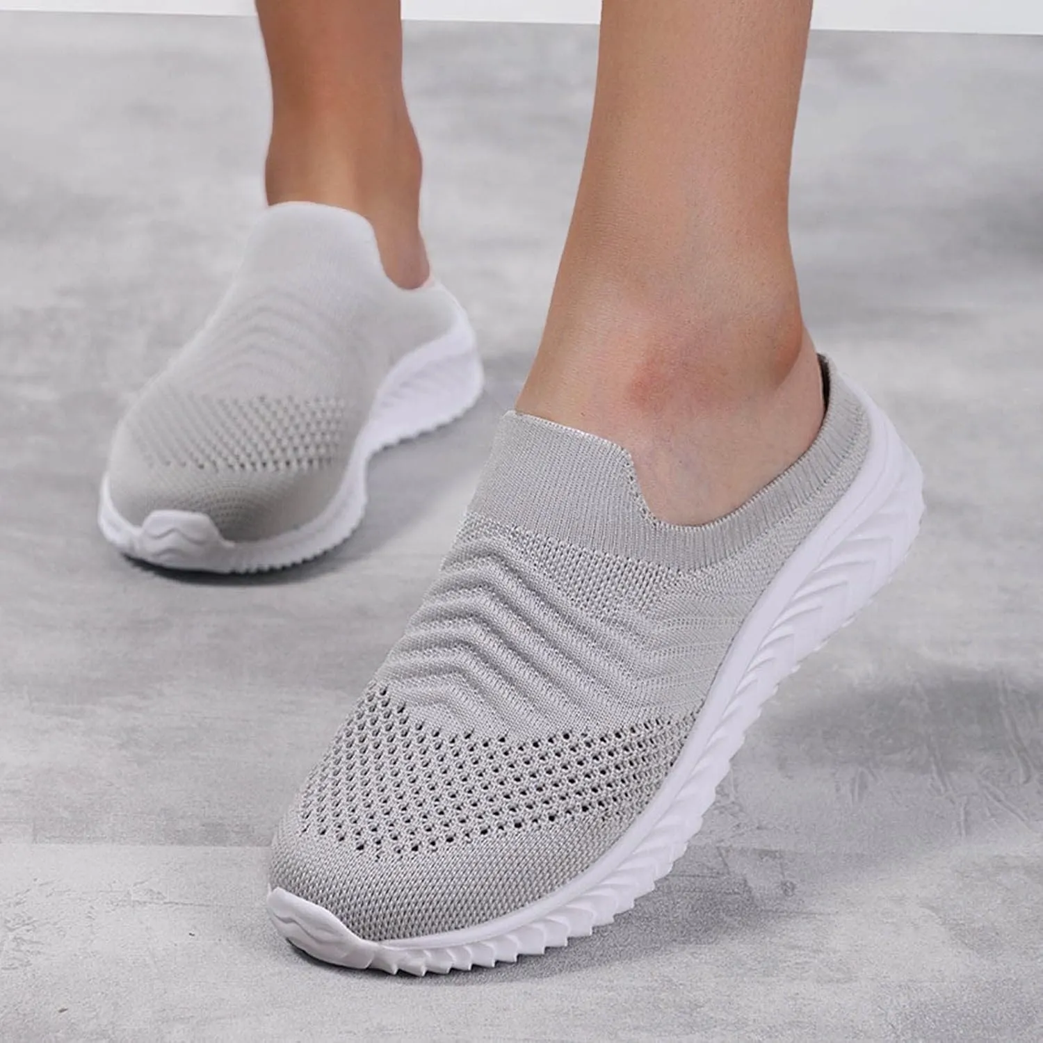 Orthopedic Platform Loafers Women's Slip-On Walking Shoes Breathable Lightweight Mule Sneakers Summer Comfort Running Shoes