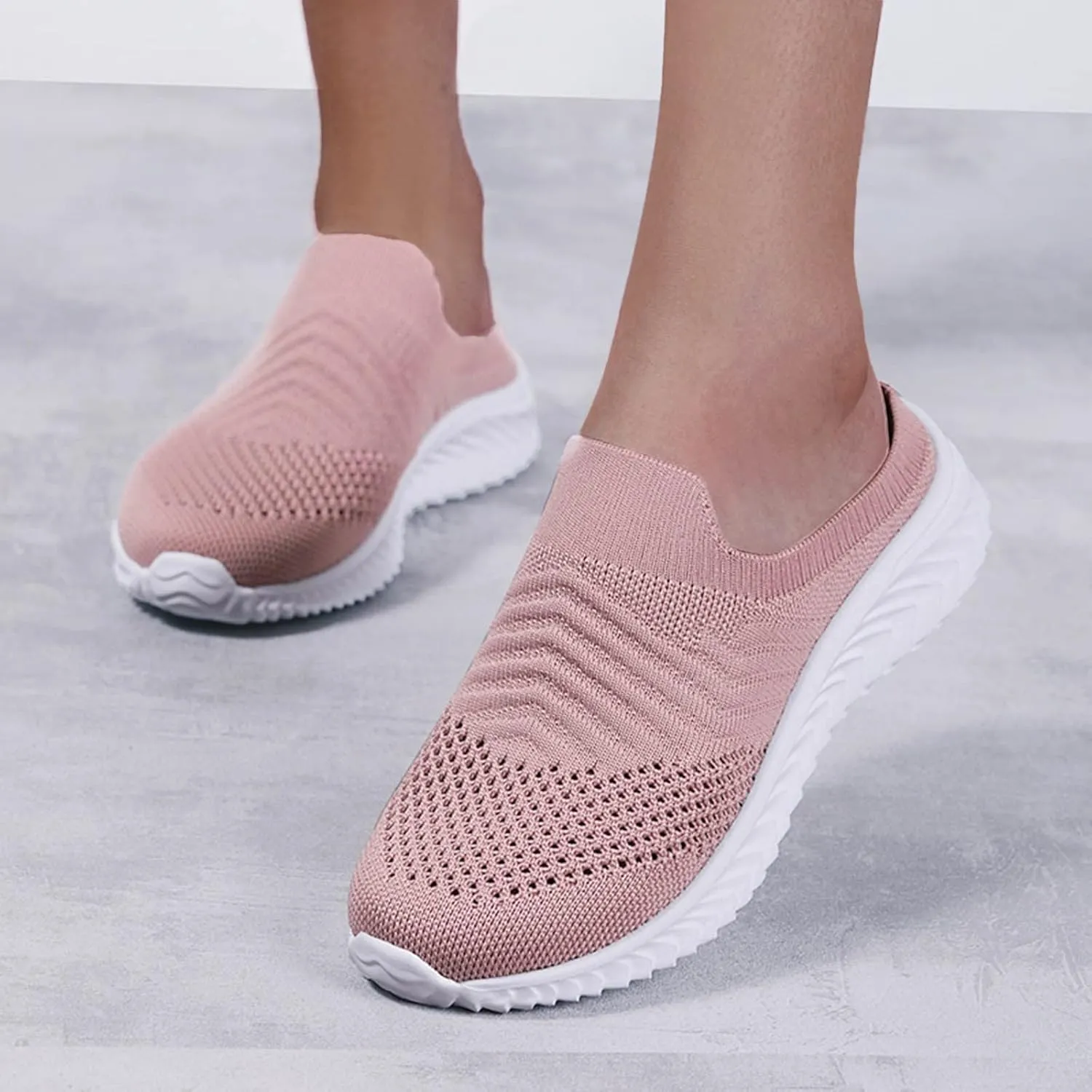 Orthopedic Platform Loafers Women's Slip-On Walking Shoes Breathable Lightweight Mule Sneakers Summer Comfort Running Shoes