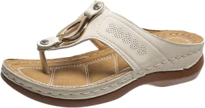 Orthopedic Sandals for Women Arch Support Flip Flops Wide Width Platform Wedge Beach Sandal for Woman Hollow Comfortable Boho Dressy Summer 2025 Cute