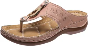 Orthopedic Sandals for Women Arch Support Flip Flops Wide Width Platform Wedge Beach Sandal for Woman Hollow Comfortable Boho Dressy Summer 2025 Cute