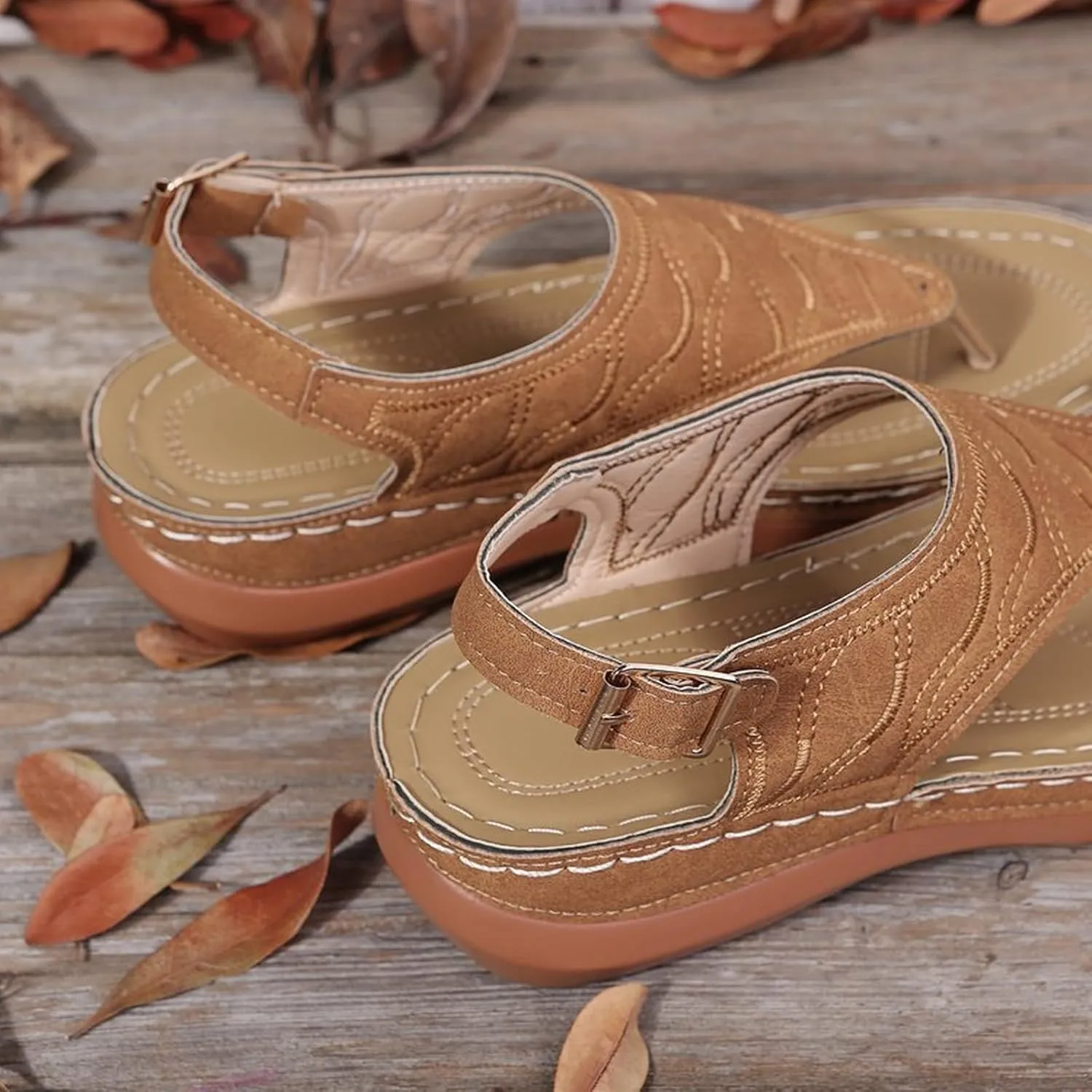 Orthopedic Sandals for Women Comfortable Walking Summer Sandals with Arch Support Wedge Sandals 2025 Flip Flops Sandals Platform Dressy Slip on Thong Shoes Fashion Beach Dress Vacation