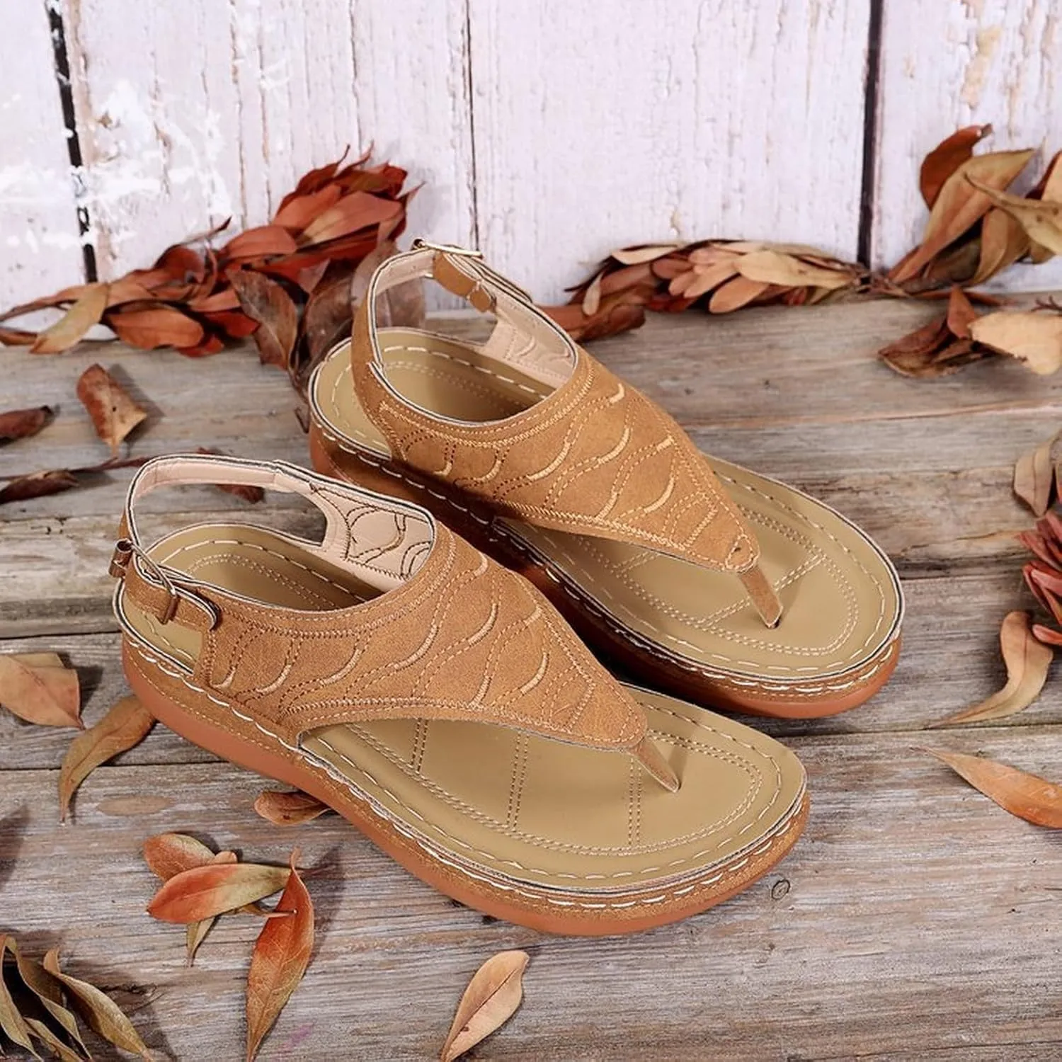 Orthopedic Sandals for Women Comfortable Walking Summer Sandals with Arch Support Wedge Sandals 2025 Flip Flops Sandals Platform Dressy Slip on Thong Shoes Fashion Beach Dress Vacation