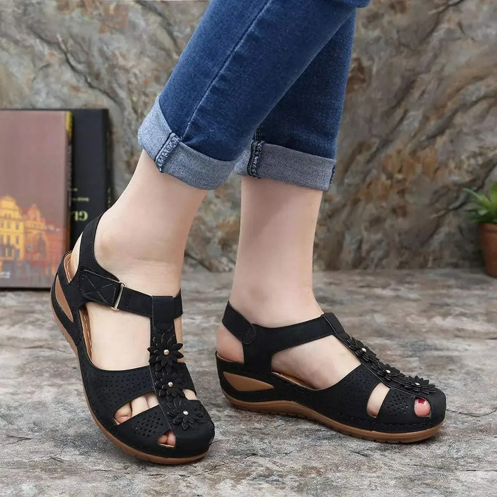 Orthopedic Sandals for Women Wide Width Flip Flops Beach Wedge Womens Wedge Sandal Comfortable Closed Toe Arch Support Womans Slides Orthopedic Shoes Summer Dressy Dressy Orthotic Shoe
