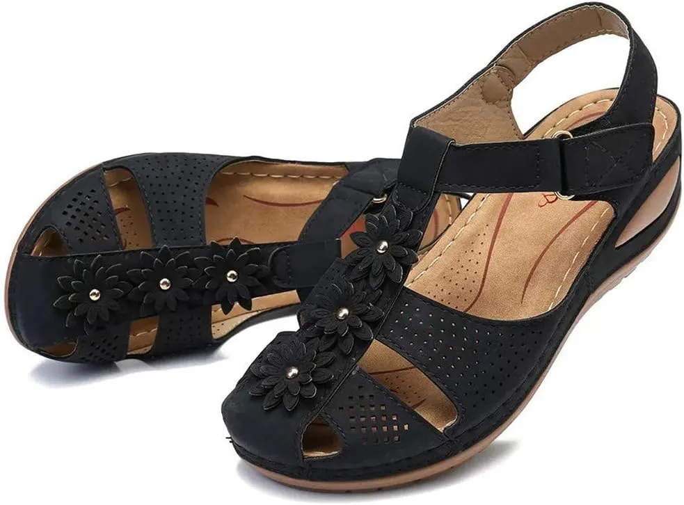 Orthopedic Sandals for Women Wide Width Flip Flops Beach Wedge Womens Wedge Sandal Comfortable Closed Toe Arch Support Womans Slides Orthopedic Shoes Summer Dressy Dressy Orthotic Shoe