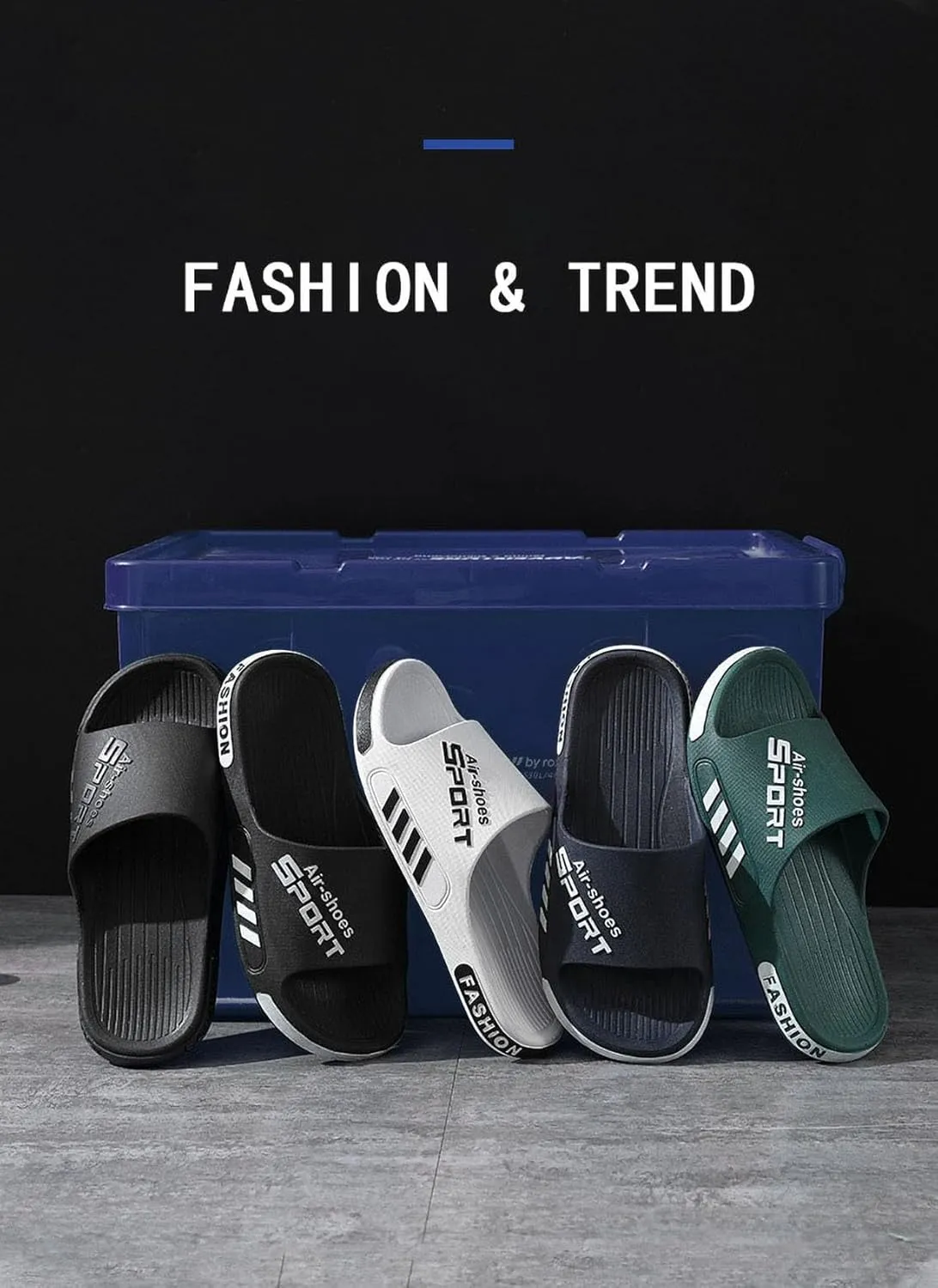 Plus Size Men's Slide Sandals Slippers, Fashion Bathroom Sandals Shower Shoes Pool Beach Slides Sandals