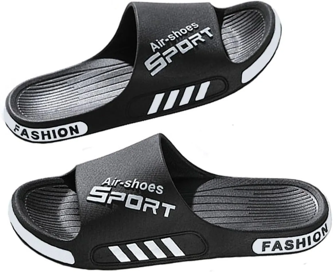Plus Size Men's Slide Sandals Slippers, Fashion Bathroom Sandals Shower Shoes Pool Beach Slides Sandals