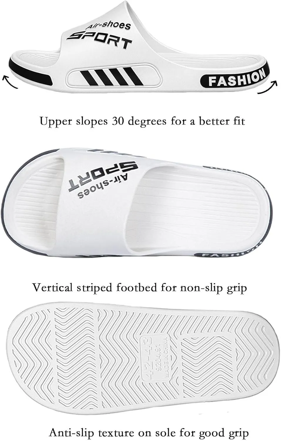 Plus Size Men's Slide Sandals Slippers, Fashion Bathroom Sandals Shower Shoes Pool Beach Slides Sandals