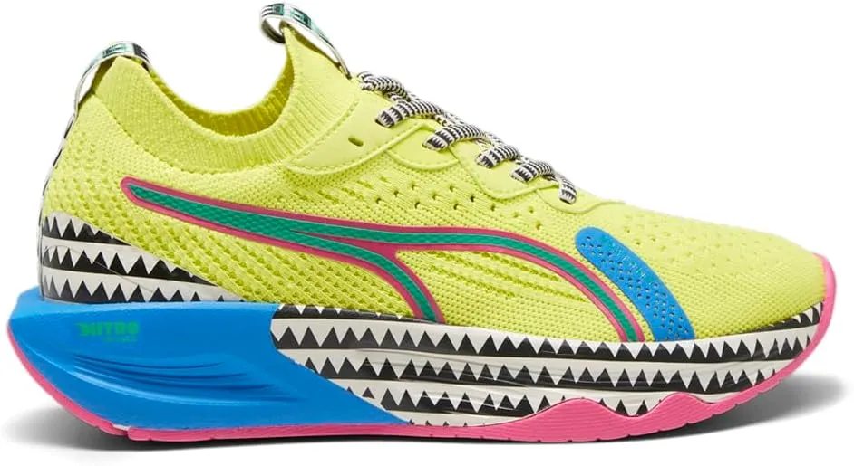 PUMA Womens Lemlem X Pwr Xx Nitro Luxe Geometric Lace Up Training Sneakers Shoes - Yellow - Size 6.5 M