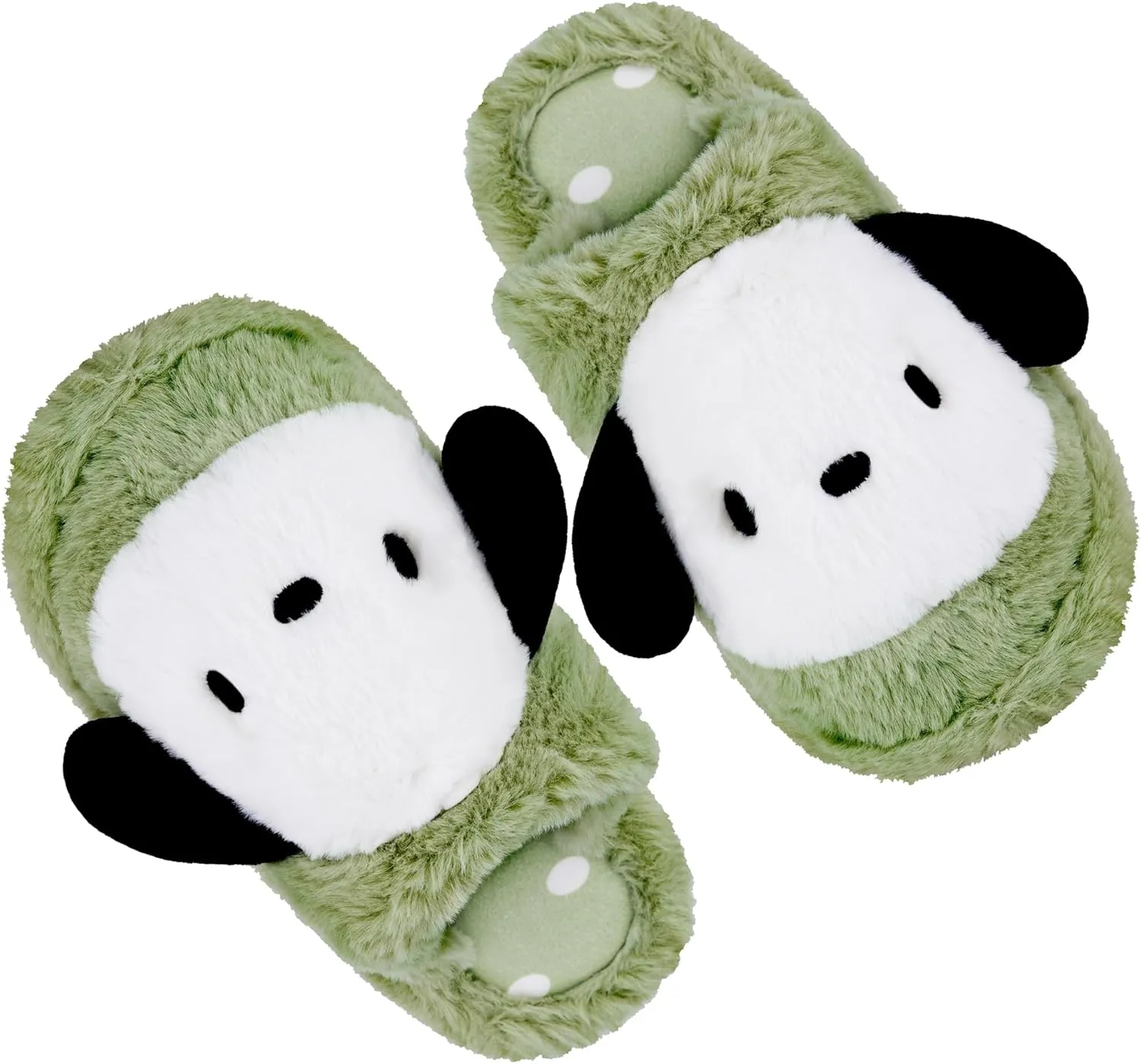 Roffatide Cartoon Cute Plush Open Back Floor Slippers Indoor Shoes Fuzzy Slippers with Rubber Sole for Girls Women