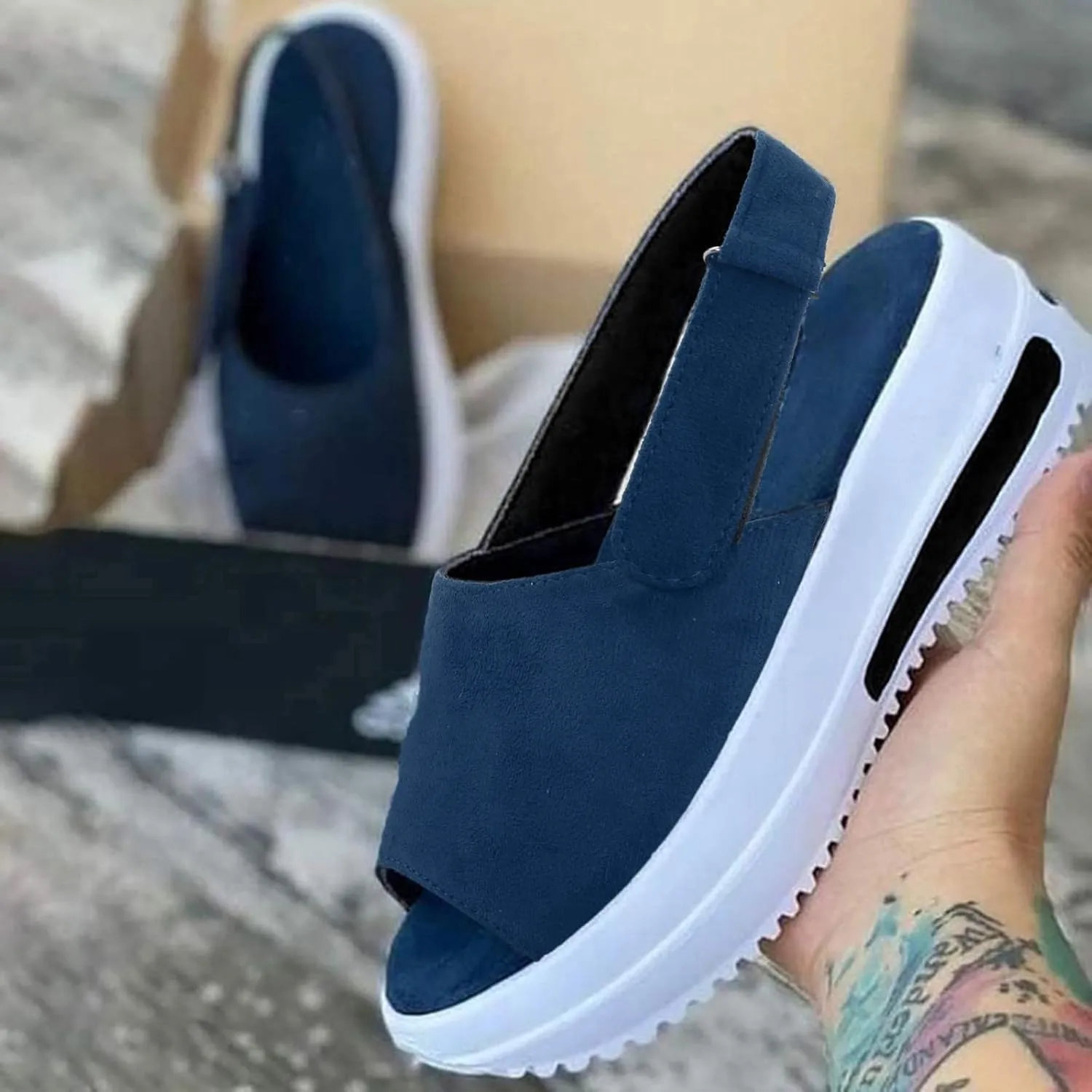 SBGMoSJ Platform Sneakers for Women Fashion 2 Inch High Slip On Shoes Women Dressy Comfort Running Shoes Women Wide Width Womens Black Sneakers Zapatos CóModos para Mujeres Embarazadas