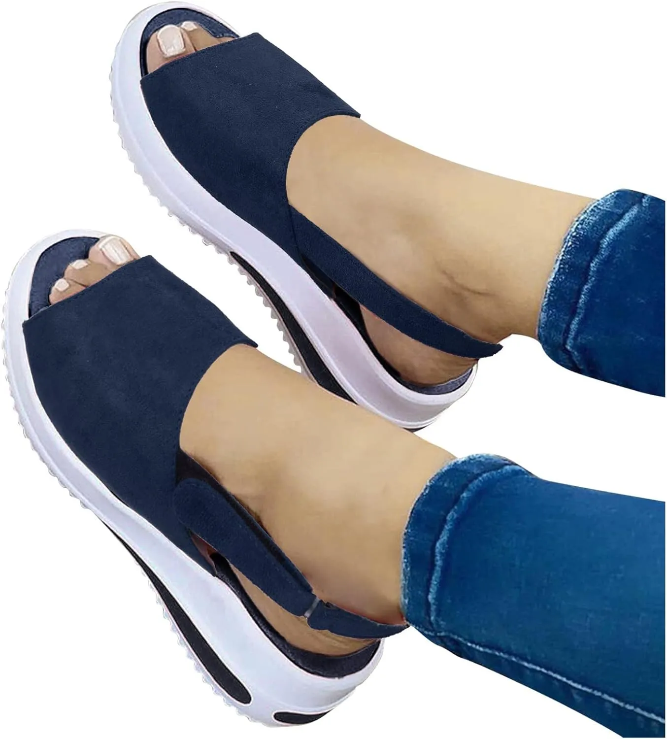 SBGMoSJ Platform Sneakers for Women Fashion 2 Inch High Slip On Shoes Women Dressy Comfort Running Shoes Women Wide Width Womens Black Sneakers Zapatos CóModos para Mujeres Embarazadas