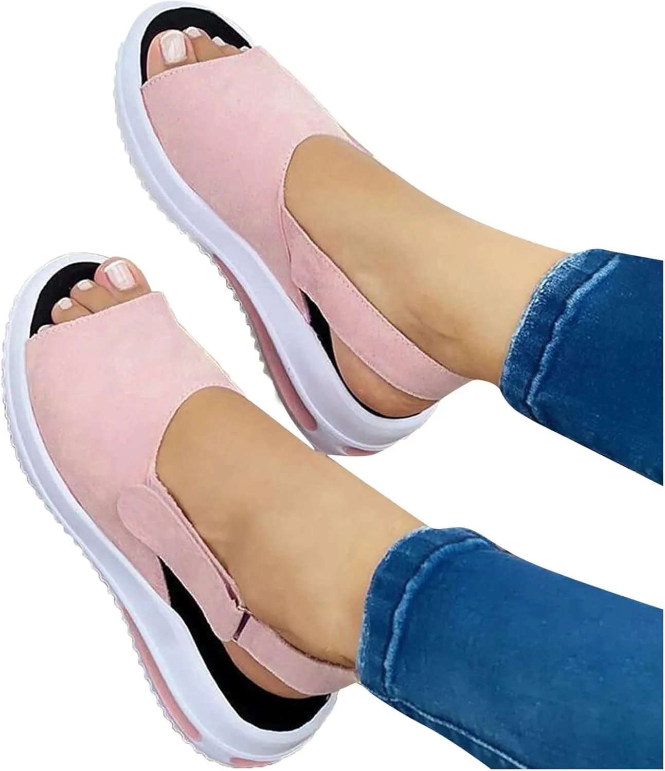 SBGMoSJ Platform Sneakers for Women Fashion 2 Inch High Slip On Shoes Women Dressy Comfort Running Shoes Women Wide Width Womens Black Sneakers Zapatos CóModos para Mujeres Embarazadas