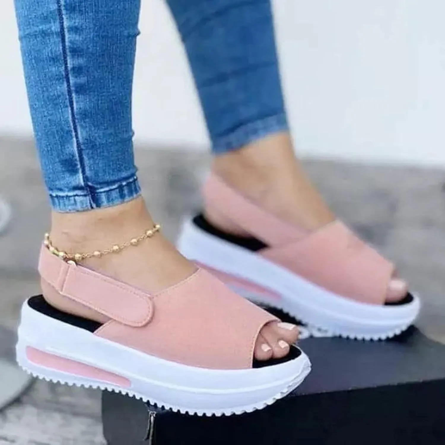 SBGMoSJ Platform Sneakers for Women Fashion 2 Inch High Slip On Shoes Women Dressy Comfort Running Shoes Women Wide Width Womens Black Sneakers Zapatos CóModos para Mujeres Embarazadas