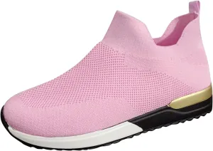 SBGMoSJ Platform Sneakers for Women Fashion 2 Inch High Slip On Shoes Women Dressy Comfort Running Shoes Women Wide Width Womens Black Sneakers Zapatos CóModos para Mujeres Embarazadas