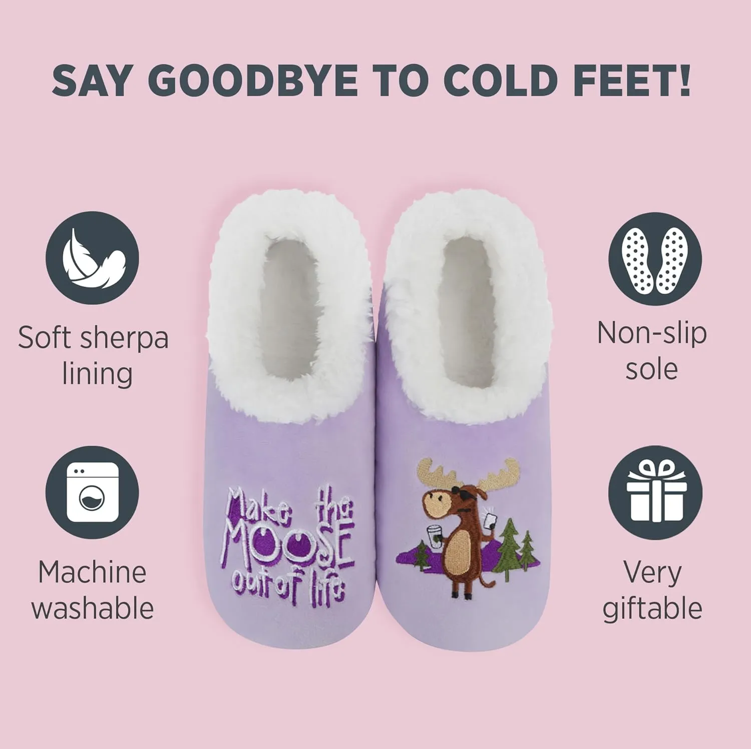 Snoozies Pairable Slipper Socks - Slippers for Women, Non-Slip Fuzzy Slipper Socks