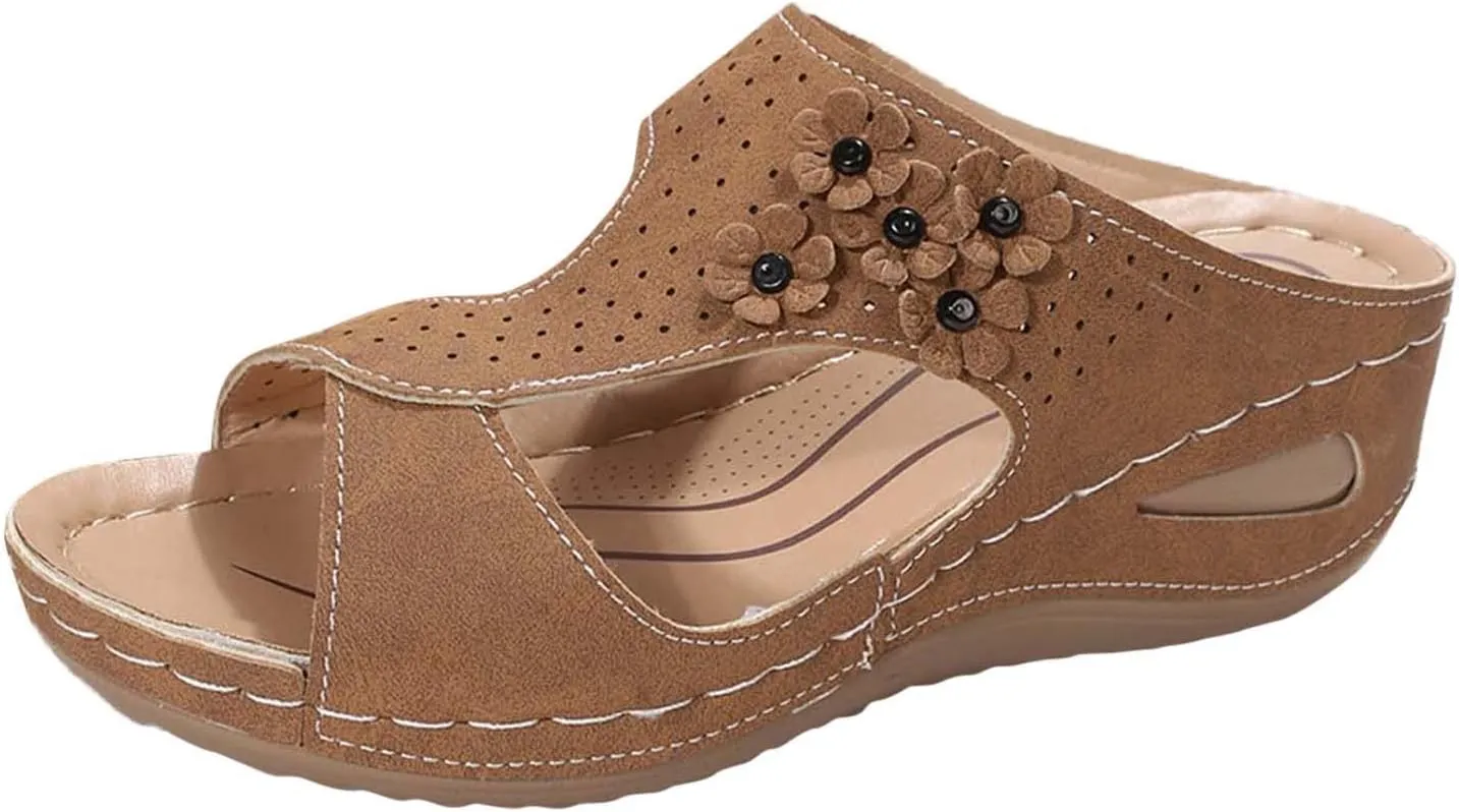 Summer Slides Sandals for Women Low Arch Support Sandals Shower Slide Sandals Cloud Slippers for Women