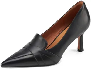 TinaCus Women's Genuine Leather Handmade Pointed Toe Stiletto Heels Stylish Pumps Shoes