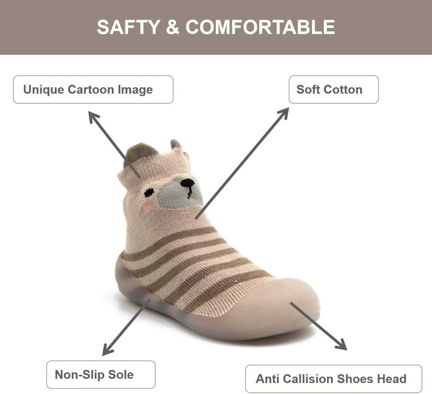 Toddler sock shoes baby boys girls Slippers shoes Baby Infant First Walking Shoes Rubber Sole Non-Skid Floor Slippers