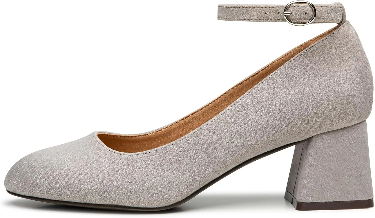 Trary Women's Chunky Low Heels Closed Round Toe Block Heels Mary Jane Shoes Adjustable Ankle Strap Pumps Comfortable Loafers Casual Dress Wedding Work Heels for Women