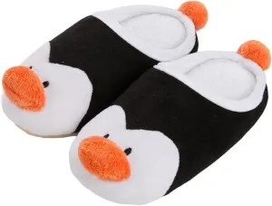 Unisex Children Comfy Coral Fleece Penguin Slippers Cute Floor Slippers
