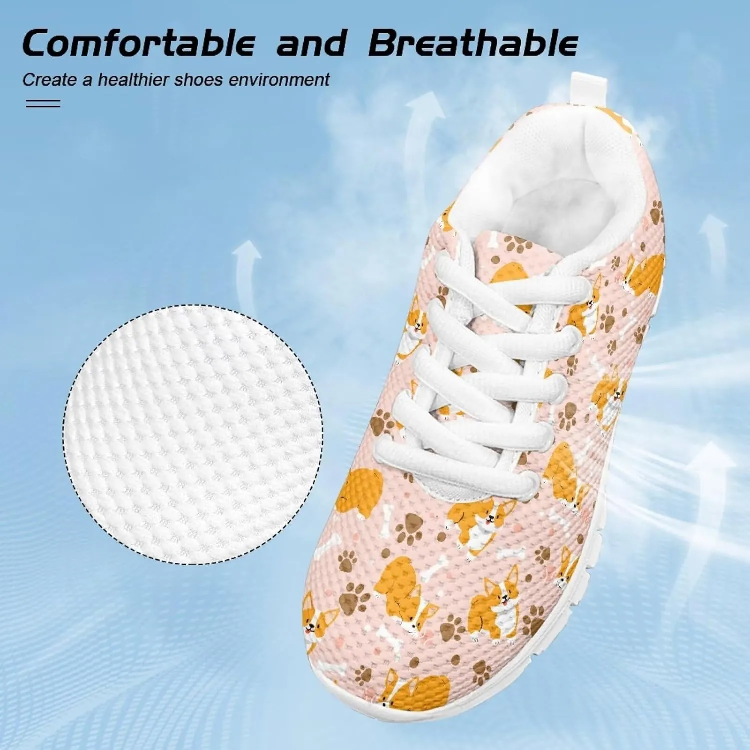 Upetstory Kids Sneakers for Boys Girls Size 11-3 Walking Running Shoes