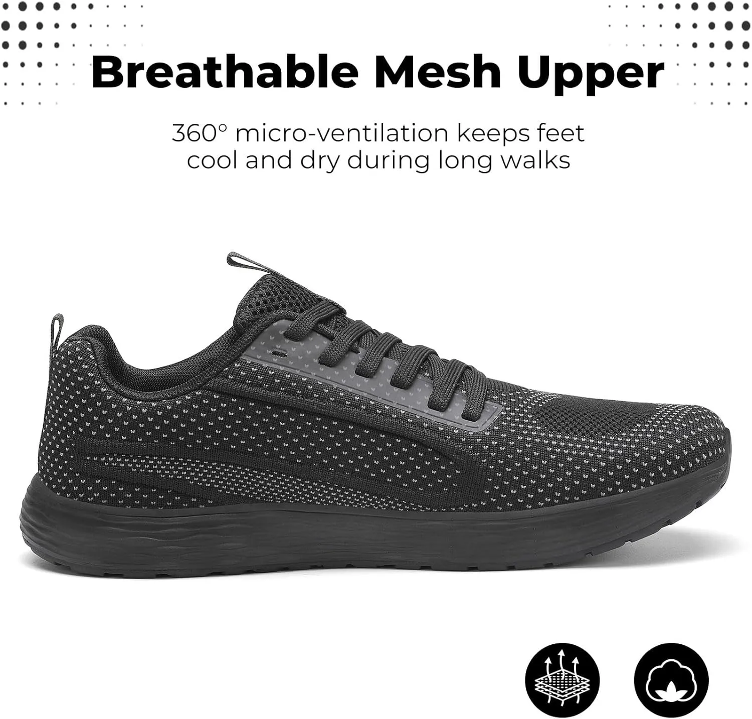 Wide Toe Box Walking Shoes for Men, Zero Drop Road Running Shoes, Lightweight, Breathable, for Tennis, Gym