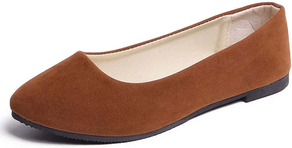 Women Girls Solid Big Size Slip On Flat Shallow Comfort Casual Single Shoes Casual Outdoor Shoes