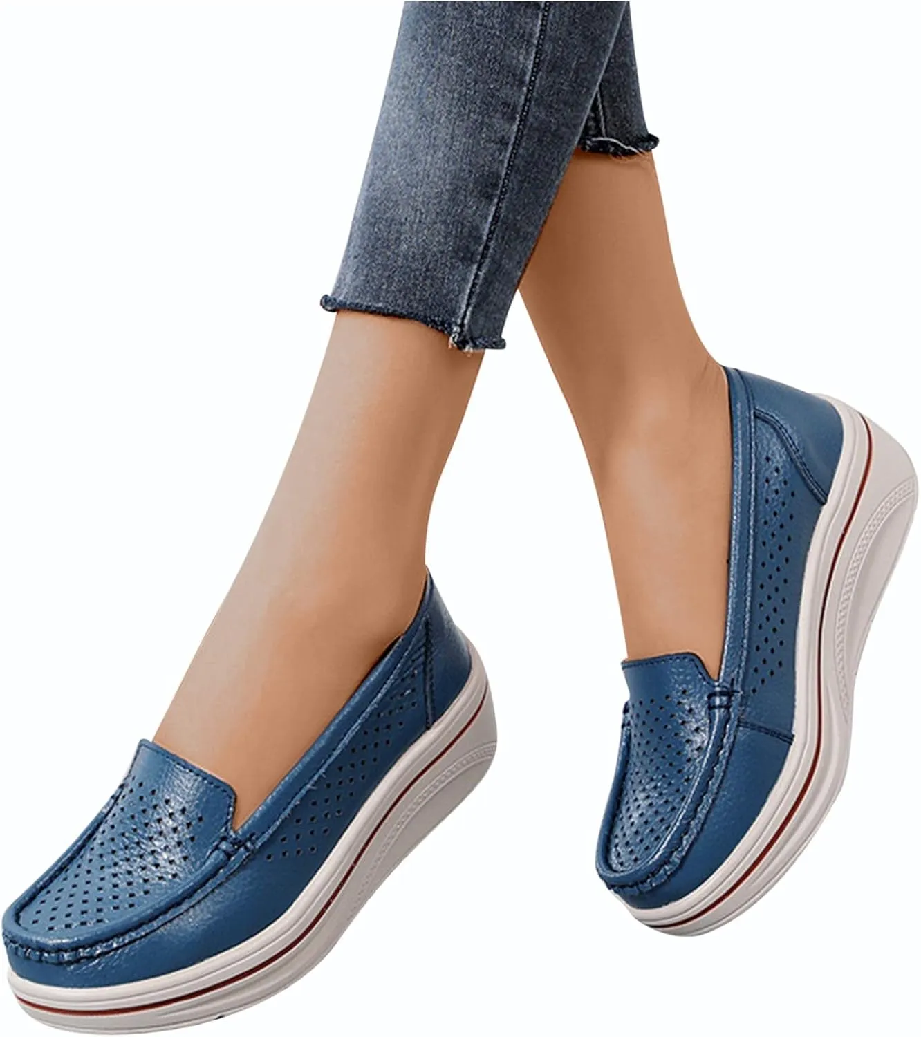 Women Slip On Loafers Comfort Platform Summer Sandals Shoe Business Casual Walking Workout Shoes Beach Vacation Footwear