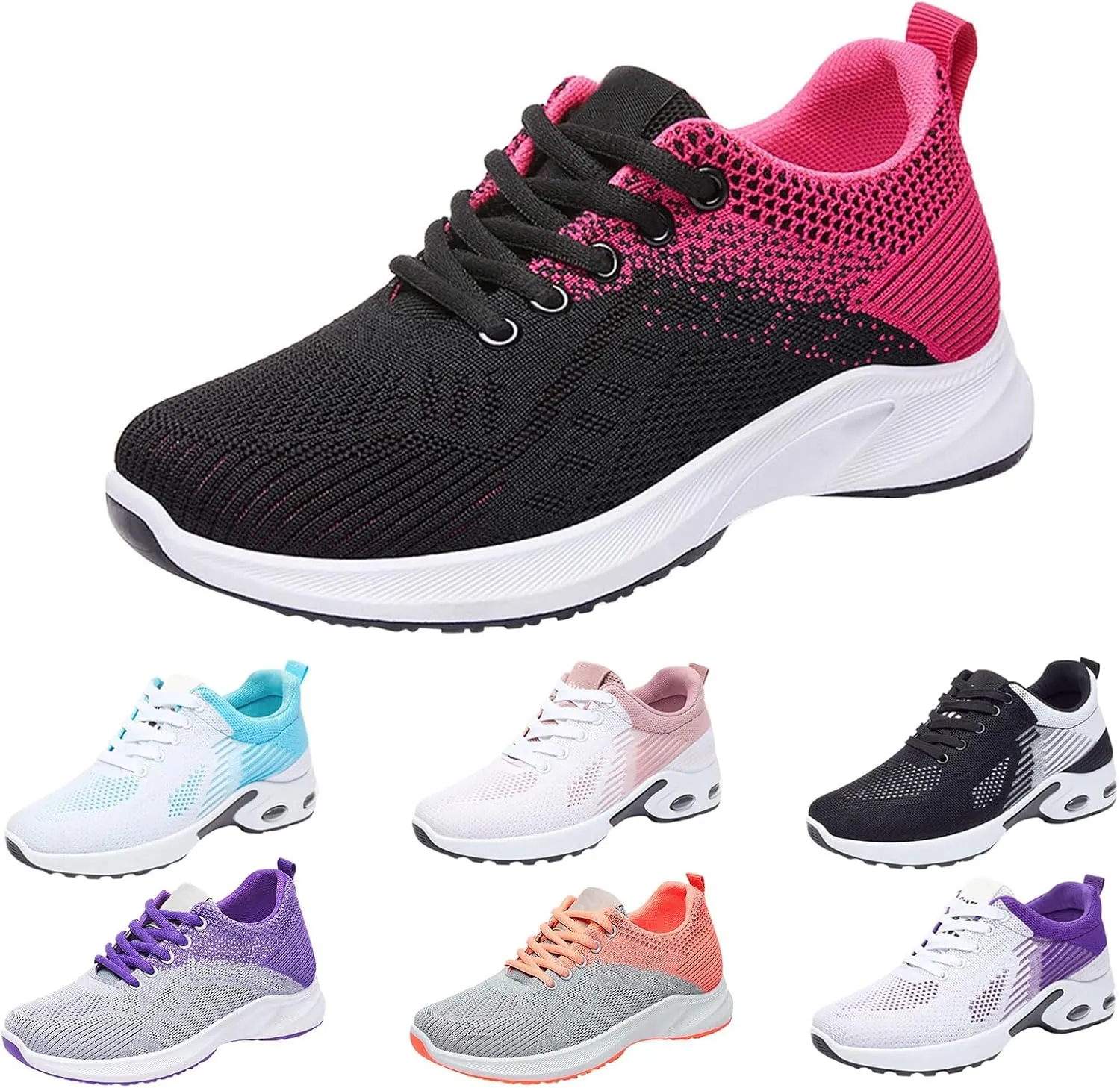 Women's Air Cushion Running Tennis Sneakers Lightweight Fashion Sport Shoes Gym Jogging Breathable Shoe Arch Support Athletic Walking Jogging Shoes Wide Toe Box Sneaker