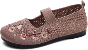 Women's Casual Shoes Embroidered Breathable Flat Comfortable Everyday Wear Versatile Design for Jeans and Relaxed Attire All Seasons